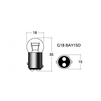 M＆Hマツシマ 白熱電球(2個入) 12v18/5w G18 BAY15D オレンジ A5404 OR
