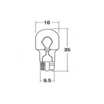M＆Hマツシマ 白熱電球(2個入) 12v18w T16WB 中  AWB52