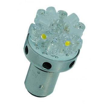 M＆Hマツシマ (1個)12v BAY15D レッド＆ホワイト 18LEDスーパーワイドビーム L8183