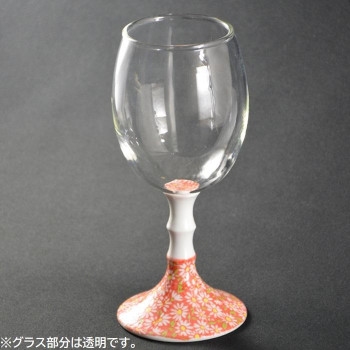 有田浪漫 ワイングラス フルール 赤小菊 INT-101-5-3