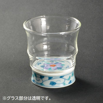 有田浪漫 ロックグラス 鉄仙花 INT-103-6-1