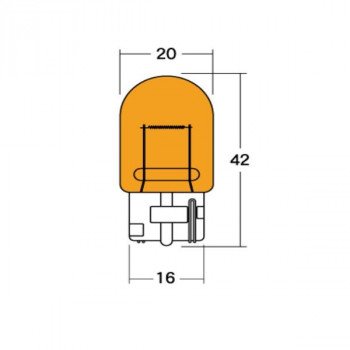 M＆Hマツシマ　白熱電球(2個入)  12v21w  T20WB 大特殊  オレンジ  AWB54X OR