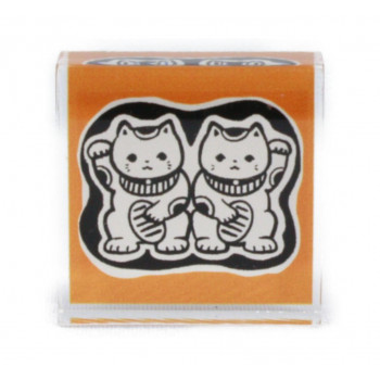 とみこはん アクリルスタンプ ダブルまねき猫 tomik-clear2