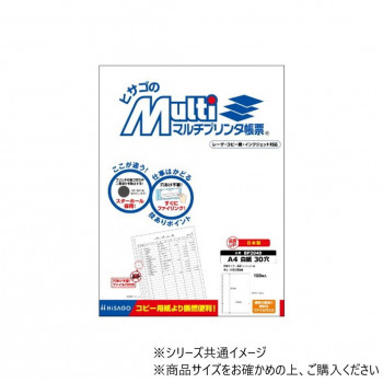 ヒサゴ マルチプリンタ帳票 A4 白紙 30穴 100枚 BP2049