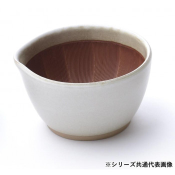 元重製陶所 国産 もとしげすり鉢 すりこぎセット 白マット 中(15cm)