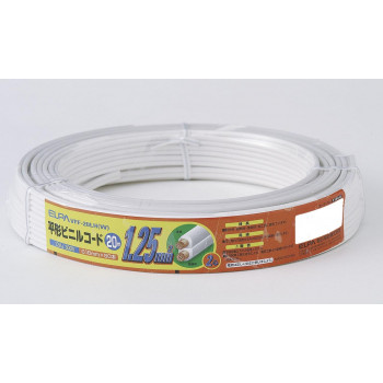 ELPA 平型ビニールコード 20m ホワイト VFF-20LH(W)