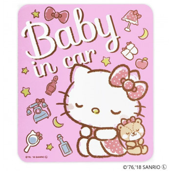 東洋マーク製作所　バイク・カーステッカー　BABY IN CAR HELLO KITTY　LCS-593