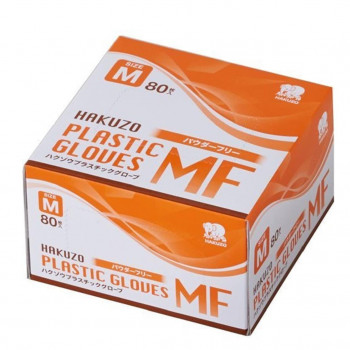 ハクゾウプラスチックグローブMF　パウダーフリー　M　80枚入　3024112
