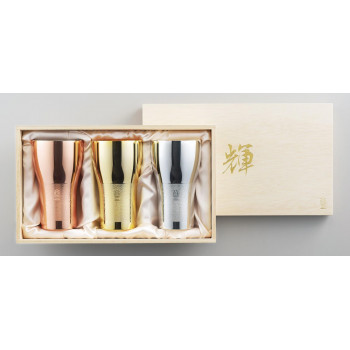輝純銅ビアタンブラー 金・銀・銅 3pcセット KG-08