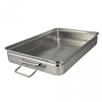 スギコ 18-8手付番重バット(丸棒取手)  SH-5537-08H(大・浅型8cm)  ST0981
