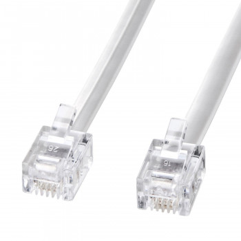 サンワサプライ モジュラーケーブル ホワイト 10m TEL-N1-10N2