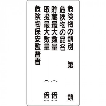 危険物標識  危険物の類別5行 319-16