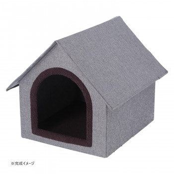 不二貿易 (C/D:53717) ペットハウス 三角屋根 Lサイズ GY