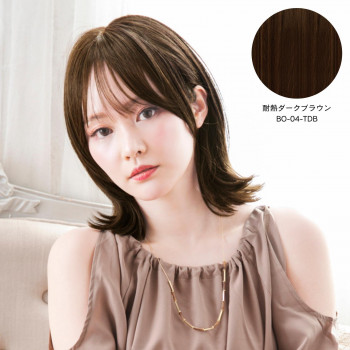 プリシラ 帽子ウィッグ -Relax- リラックス 外ハネボブ 耐熱ダークブラウン BO-04-TDB