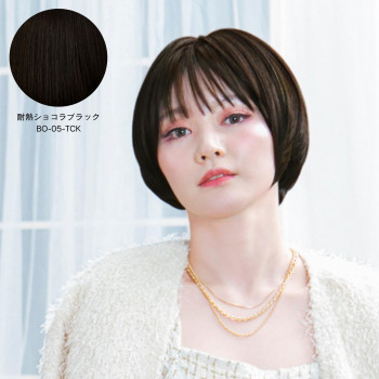 プリシラ 帽子ウィッグ -Relax- リラックス ラウンドマッシュ (Mサイズ) 耐熱ショコラブラック BO-05-TCK