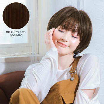 プリシラ 帽子ウィッグ -Relax- リラックス ラウンドマッシュ (Mサイズ) 耐熱ダークブラウン BO-05-TDB