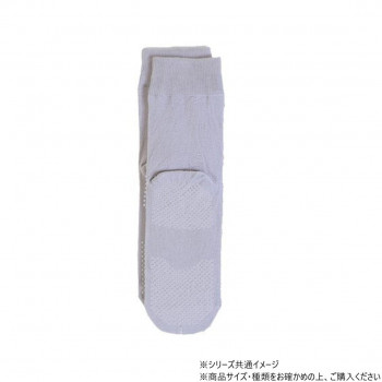 神戸生絲　コベス　紳士ゴム無しすべり止め(綿混)24-26cm  5556  グレー