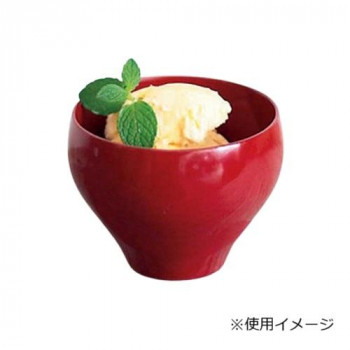 丸十 デザートカップ 朱 6F4-8