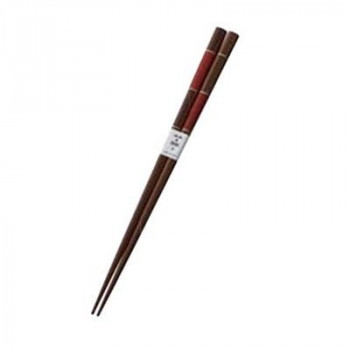 丸十 塗箸 市松 赤 22.5cm 6K23-17