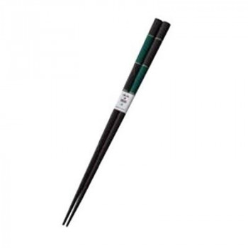 丸十 塗箸 市松 緑 22.5cm 6K23-20