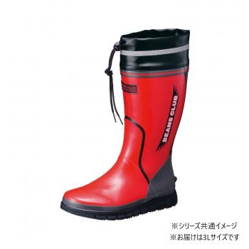 福山ゴム工業 カジュアルショートブーツ ビーンズクラブ 102 3Lレッド(品番:AA80900)