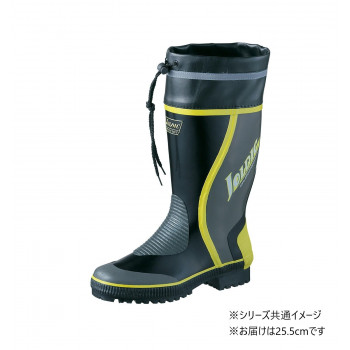 福山ゴム工業 長靴 ジョルディック DX-41 25.5cmブラック/ライム(品番:AA17900)