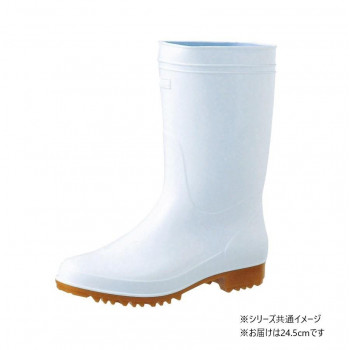 福山ゴム工業 耐油衛生長靴　アメ底24.5cmホワイト（品番：BB14300）