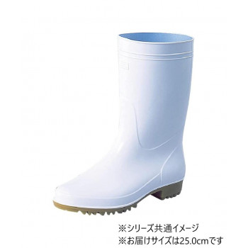 福山ゴム工業 耐油衛生長靴 アメ底25.0cmホワイト(品番:BB14300)