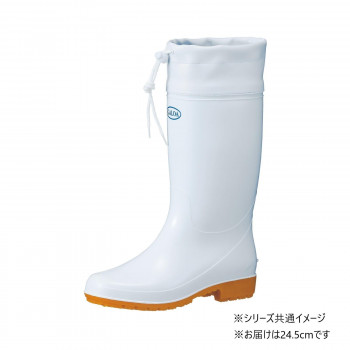 福山ゴム工業 長靴 ガロア 6 24.5cmホワイト(品番:BB15100)