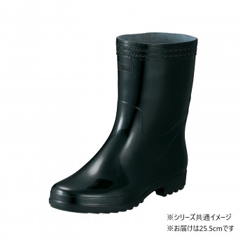 福山ゴム工業 長靴 軽快長 P-C 25.5cmブラック(品番:BB30100)