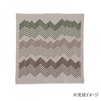 Sashiko Textile lab 花ふきんキット 刺し子キット Peaks(Sage) SK453