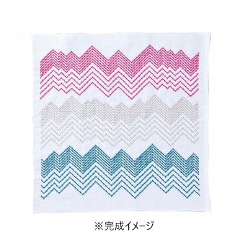 Sashiko Textile lab 花ふきんキット 刺し子キット Peaks(白) SK457