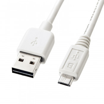 サンワサプライ 両面挿せるマイクロUSBケーブル MicroB 1m ホワイト KU-RMCB1W