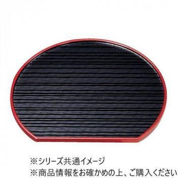 福井クラフト 尺2 乱引半月盆黒渕天朱 15000230