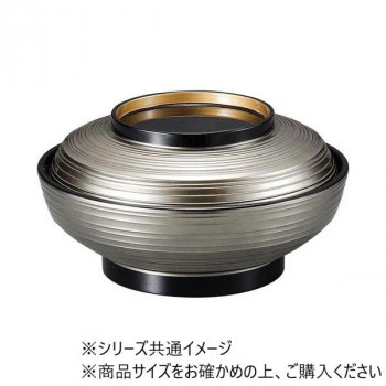 福井クラフト 5.3寸平蓋物 福銀透き高台内金内黒 37002170