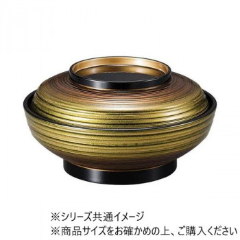 福井クラフト 6寸平蓋物椀 変り金ボカシ高台内金内黒 37002210
