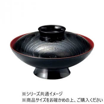 福井クラフト　5.5寸桐杢小槌椀 黒内朱 12025500