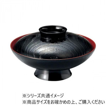 福井クラフト　6寸桐杢煮物椀 黒内朱 33100620