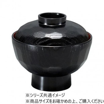 福井クラフト TA亀甲丼(中)黒内朱(蓋親) 41000340