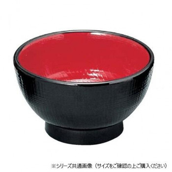 福井クラフト　耐A長寿木目丼中黒内朱H80 21409067