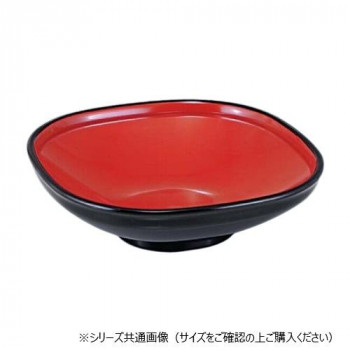福井クラフト　6.5寸角ふるさと鉢 黒内朱 45023310