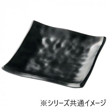 福井クラフト　メラミン12.7ひねり四方上皿黒マット 51024710