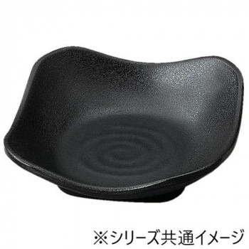 福井クラフト メラミン9.1角隅切羽反皿 黒マット 75005550