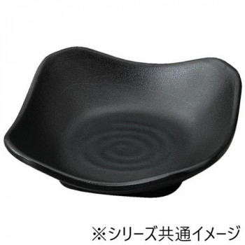 福井クラフト 13.4角隅切羽反皿黒マット 75005570