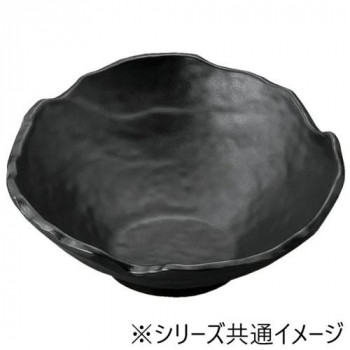 福井クラフト メラミン27.5cm手びねり斜ちぎり丸鉢黒マット 75006310