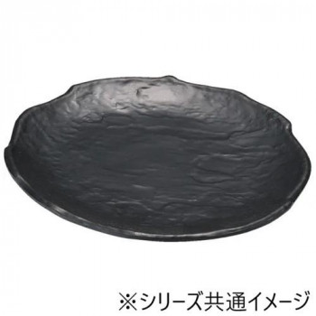 福井クラフト クレーター丸皿 黒マット25.5cm 51361350