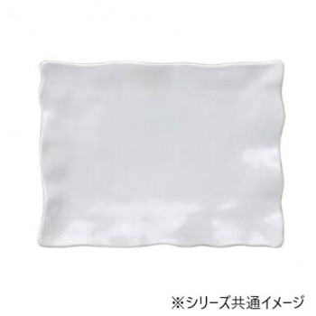 福井クラフト　メラミン36cm波渕長角盛皿ホワイト 51353760