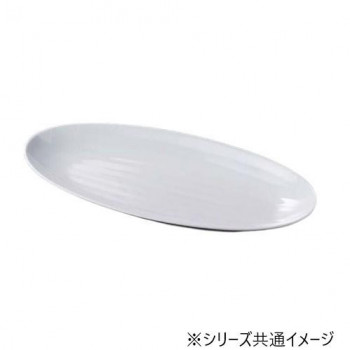 福井クラフト　45cm筋目葉盛皿　白グロス 83361110