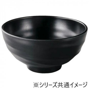 福井クラフト メラミンφ16.4ロクロ目ひねり麺鉢黒マット 51025310
