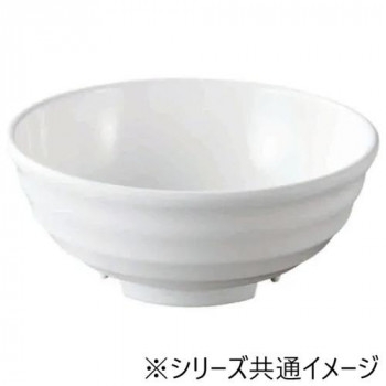 福井クラフト メラミンφ15.2彩段筋浅麺鉢白グロス 51025390